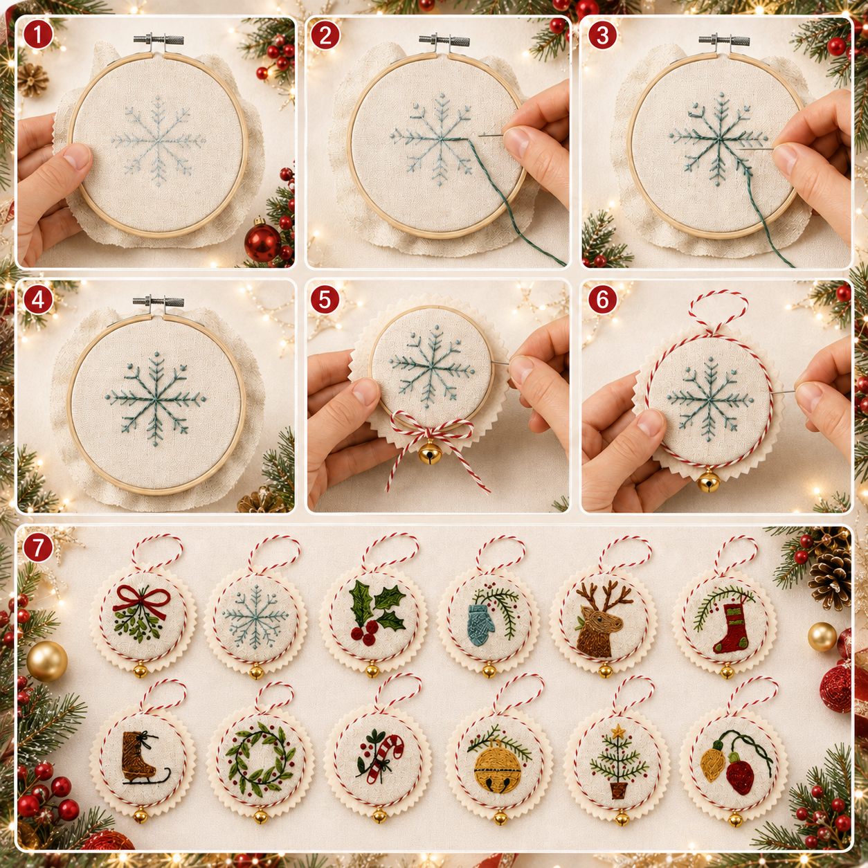 🎄 12 Days of Christmas Embroidery Ornament Kit
