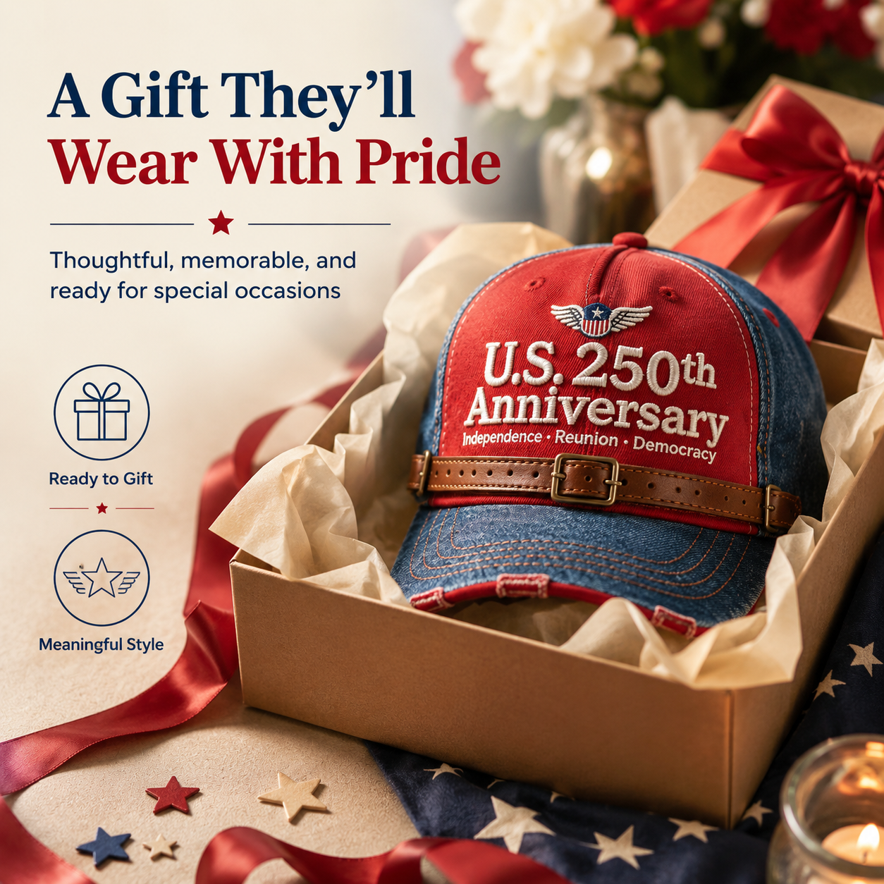 U.S. 250th  Anniversary Retro Washed Cap