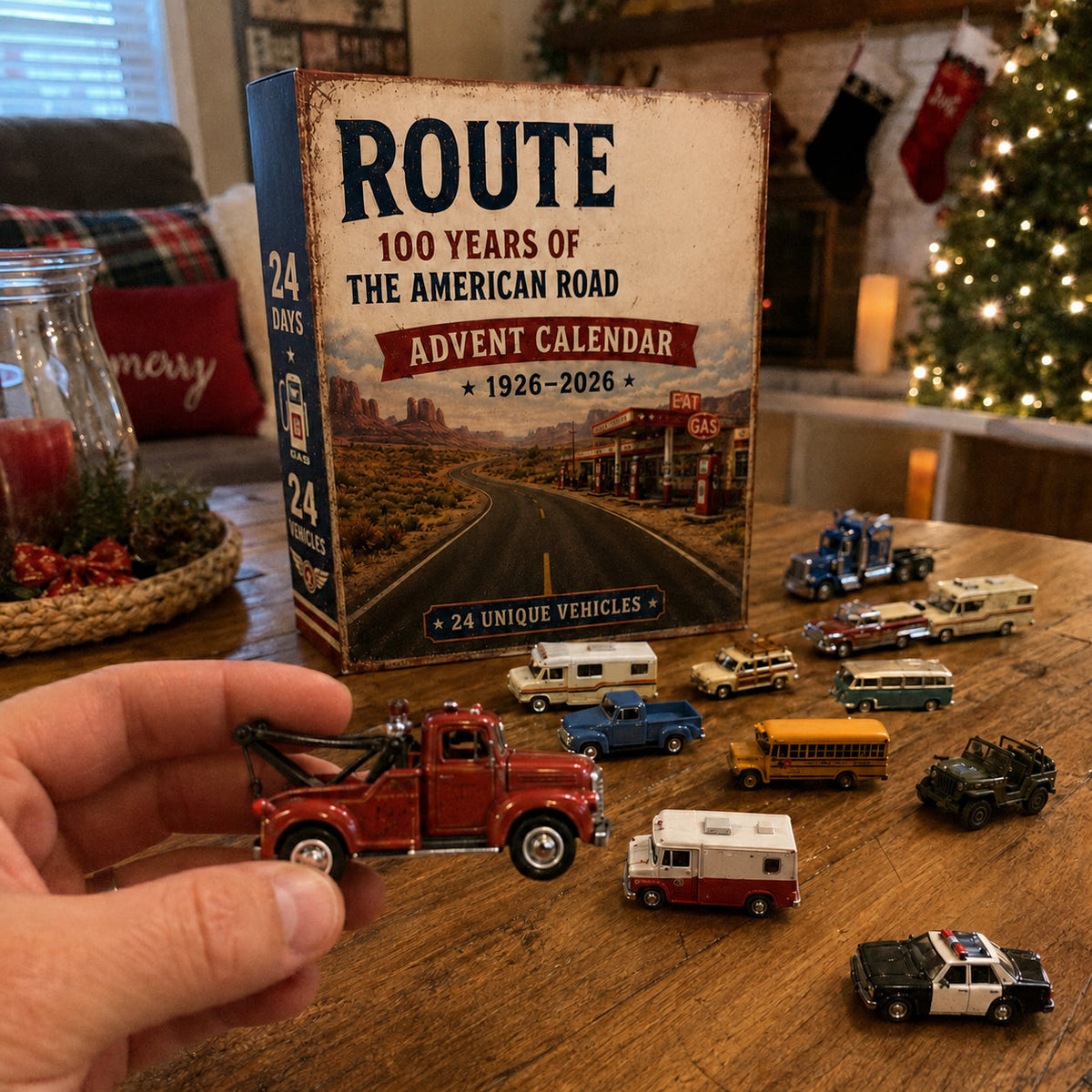 🎉🇺🇸 Limited Edition! 🔥🎁✨ Route 66 Centennial Advent Calendar – 24 Days of American Road Legends | 1926–2026 Collector’s Edition