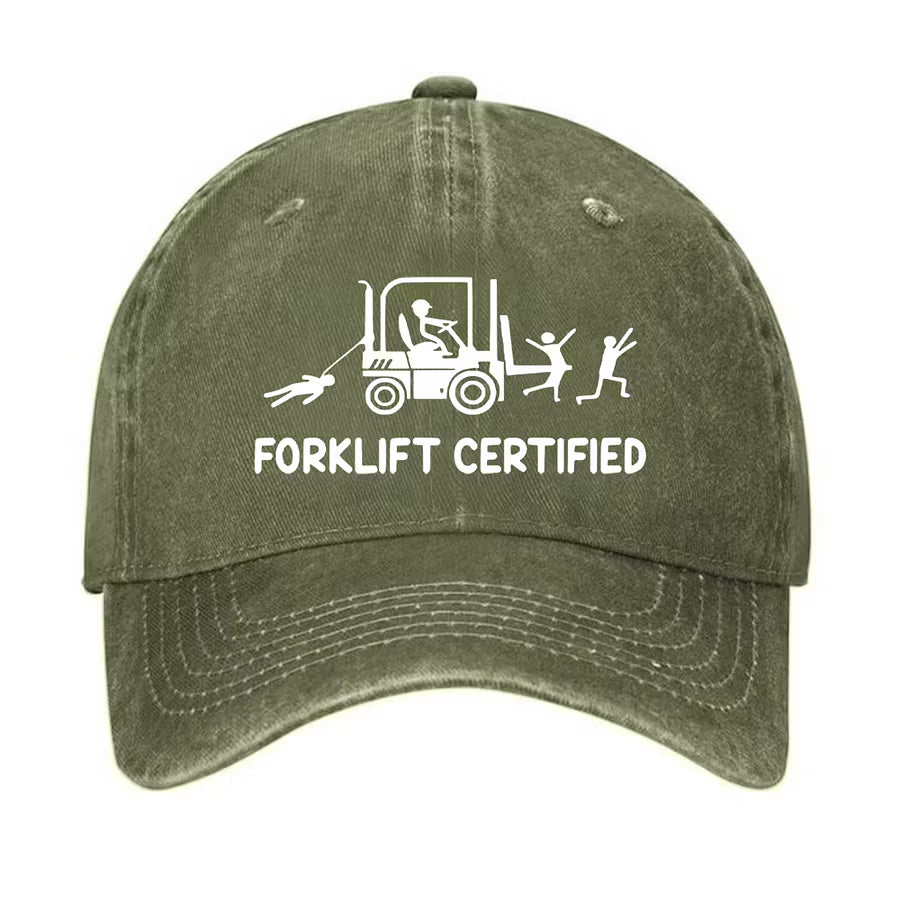 Forklift Certified Funny Warehouse Worker Embroidered Cap