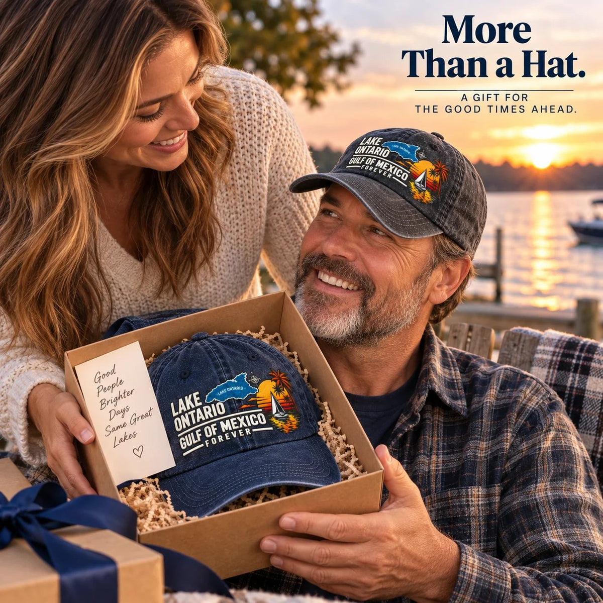 🔥LAST DAY 50% OFF - 🍁🌊Lake Ontario & Gulf Forever Vintage Embroidered Cap (🧢100% Cotton)