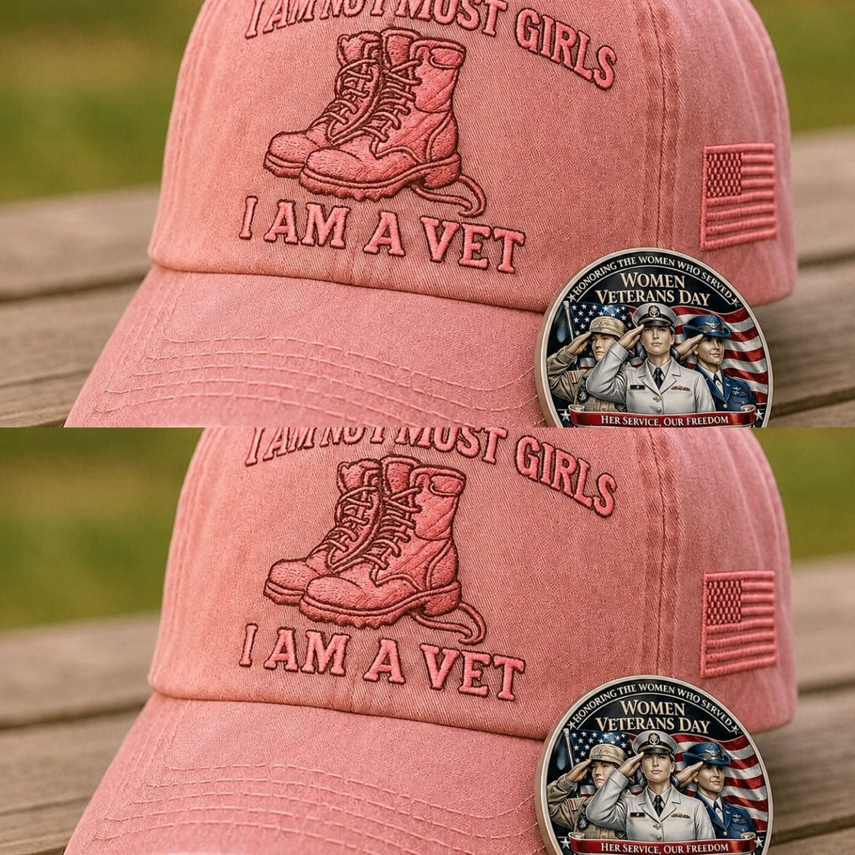 ❤️"I Am Not Most Girls I Am A Vet" Veteran Embroidered Cap 🎁 With Free Women Commemorative Coin