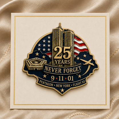🕯️ 9/11 "New York • Pentagon • Flight 93" 25th Anniversary Remembrance Pin
