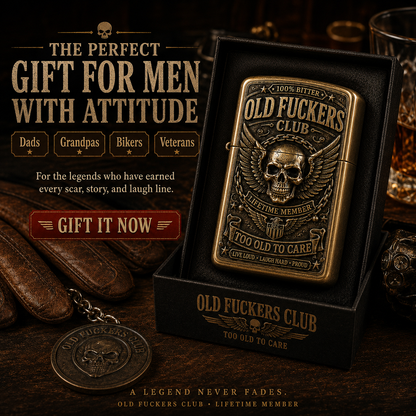 ☠️ Old Fuckers Club Vintage Lighter | 2026 Limited Edition Collectible Metal Lighter🔥🔥 Buy 2 FREE SHIPPING