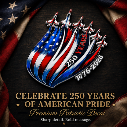🇺🇸 250th Anniversary Freedom Flight Metal Emblem – 1776–2026 Patriotic Car Badge