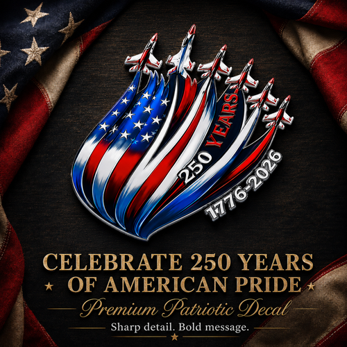 🇺🇸 250th Anniversary Freedom Flight Metal Emblem – 1776–2026 Patriotic Car Badge