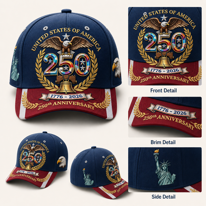 UNITED STATES OF AMERICA 250TH ANNIVERSARY LIMITED EDITION CAP 🎁 Free 250th Anniversary Commemorative Coin With Every Cap Purchase