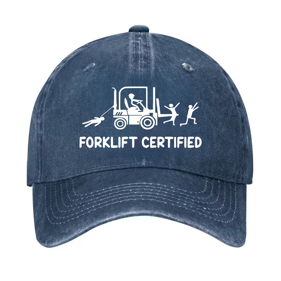 Forklift Certified Funny Warehouse Worker Embroidered Cap