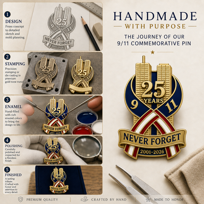 🕯️9/11 Never Forget 25th Anniversary Commemorative Lapel Pin