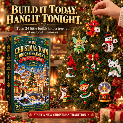 ⏳ Last day to save 49% – 🎄 Mini Christmas Town Brick Ornament Advent Calendar | 24 unique festive buildable town‑themed designs with hanging loops—perfect for decorating Christmas trees, wreaths, and holiday displays 🧱 - image 4