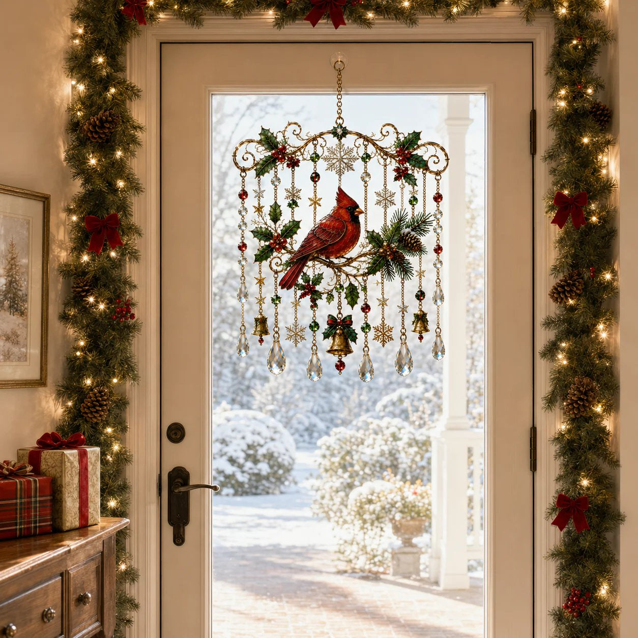 🦌🎄Handmade Christmas Stained Glass Window Hanging | ✨Bring Christmas Magic Home
