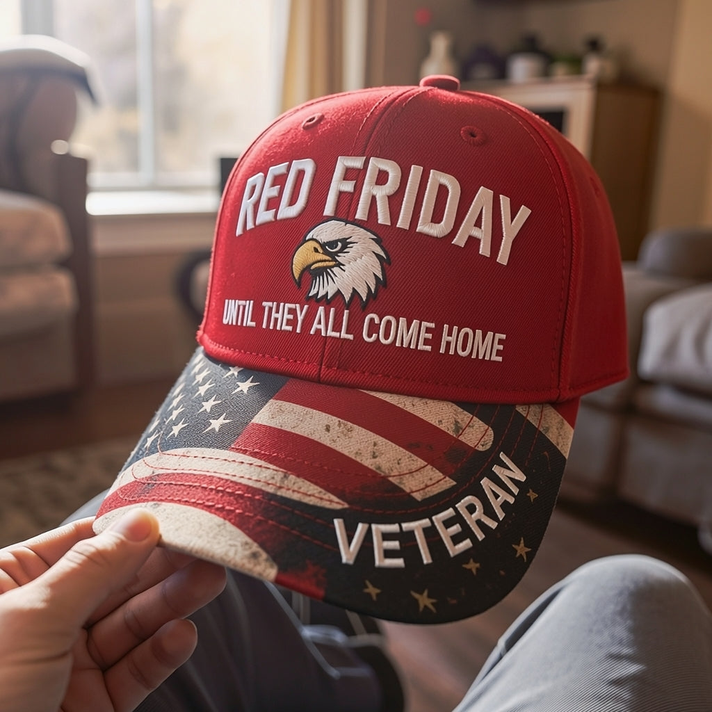 ❤️ R.E.D. Friday Veteran Embroidered Cap — Until They All Come Home