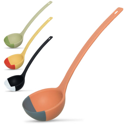 Silicone Spoon - Colorful Silicone Spatula Ladle with a Soft Top to Mold to your Pots & Pans