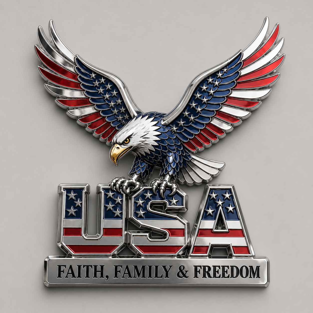 🇺🇸250th Anniversary Sale - ★USA Faith, Family & Freedom★ Metal Emblem