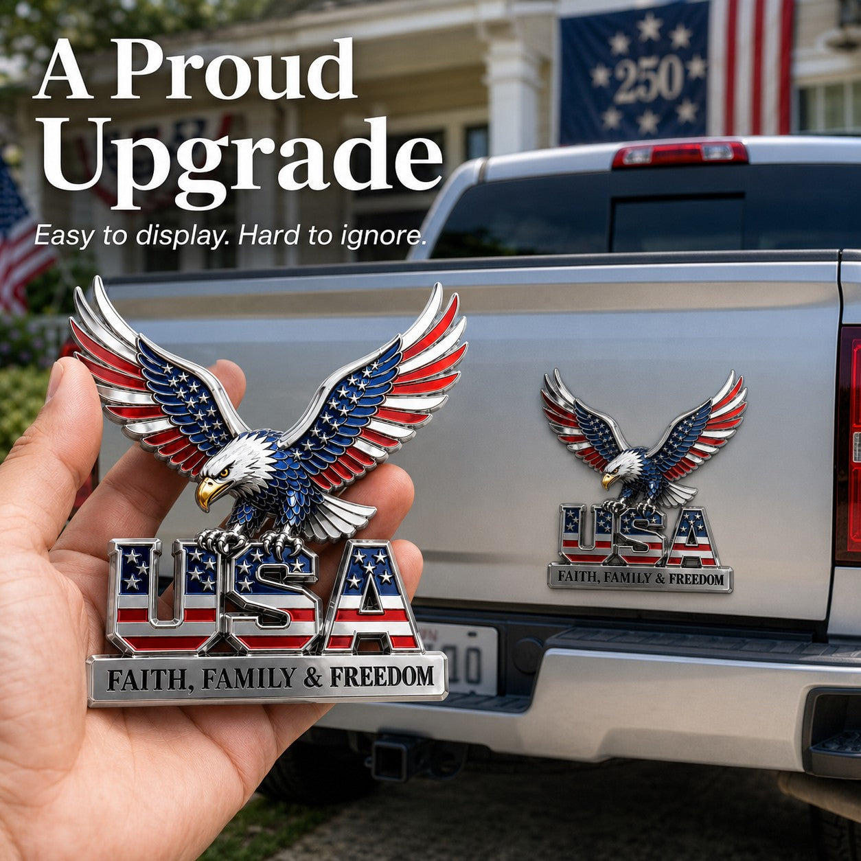 🇺🇸250th Anniversary Sale - ★USA Faith, Family & Freedom★ Metal Emblem