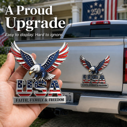 🇺🇸250th Anniversary Sale - ★USA Faith, Family & Freedom★ Metal Emblem
