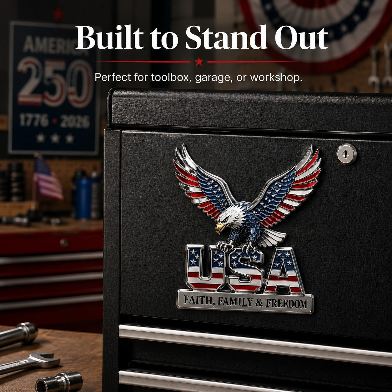 🇺🇸250th Anniversary Sale - ★USA Faith, Family & Freedom★ Metal Emblem