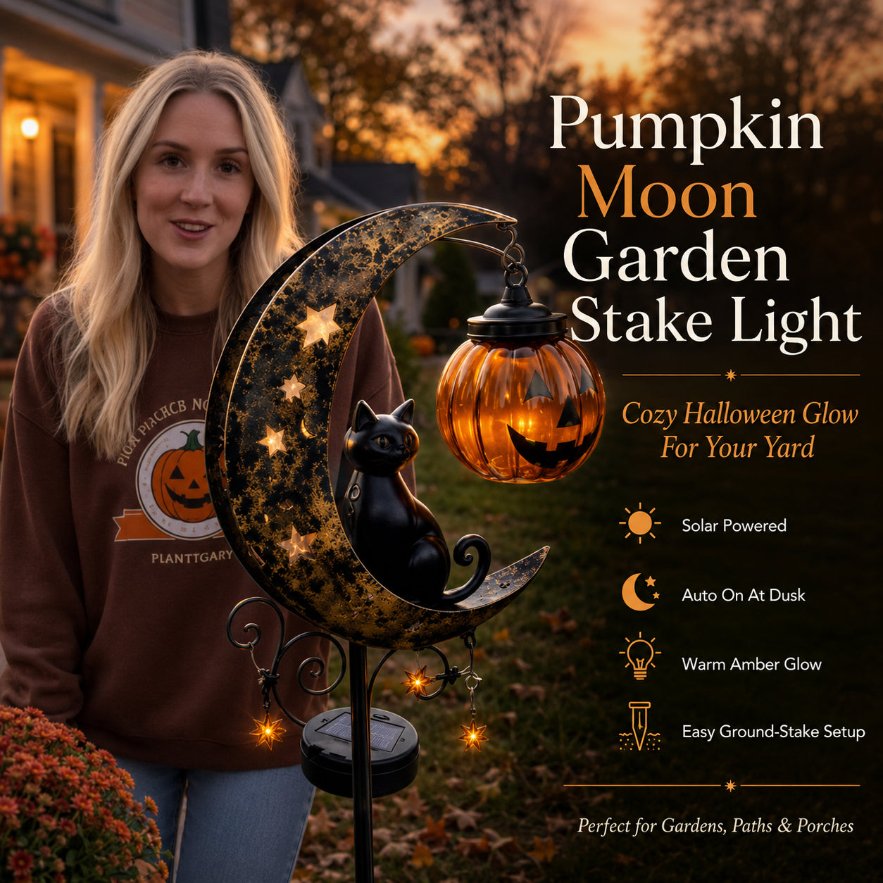 🎃 Pumpkin Moon Garden Stake Light (📦Buy 2 Free Shipping)