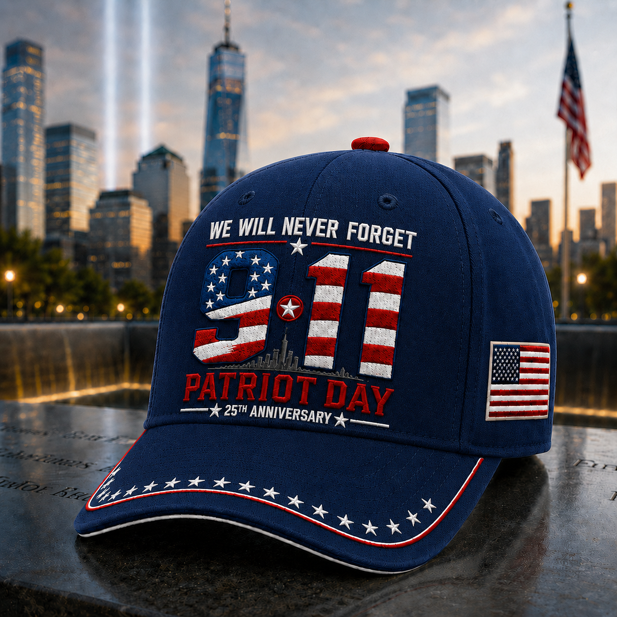 🇺🇸 9/11 Patriot Day 25th Anniversary Memorial Cap