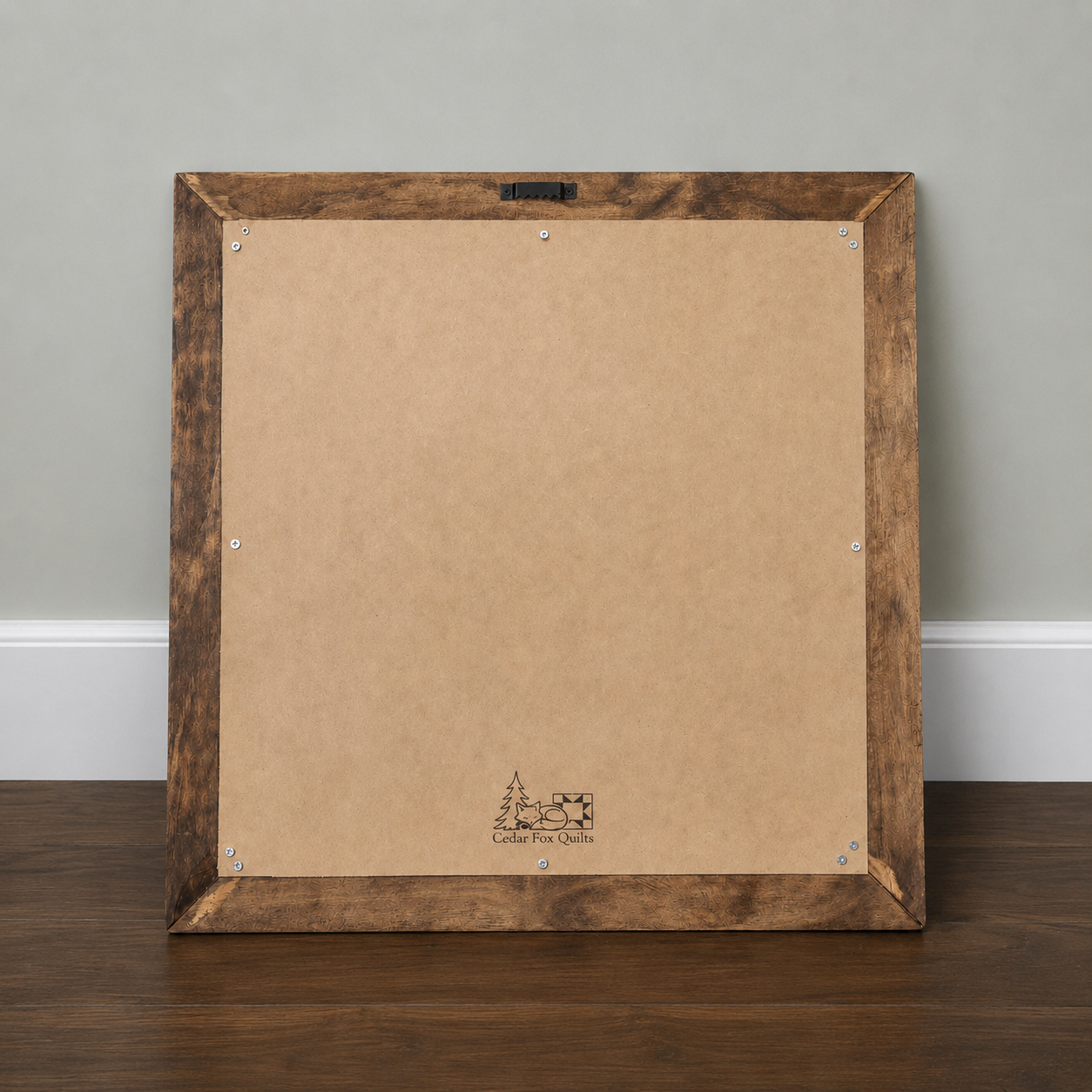 Back of wooden quilt display frame