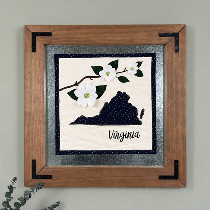 Interchangeable Quilted Wall Art Starter Set - Handmade Wood Display Frame with Magnetic Mini Quilt