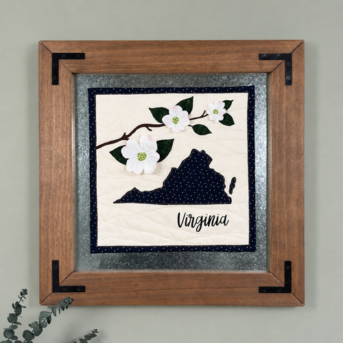 Interchangeable Quilted Wall Art Starter Set - Handmade Wood Display Frame with Magnetic Mini Quilt