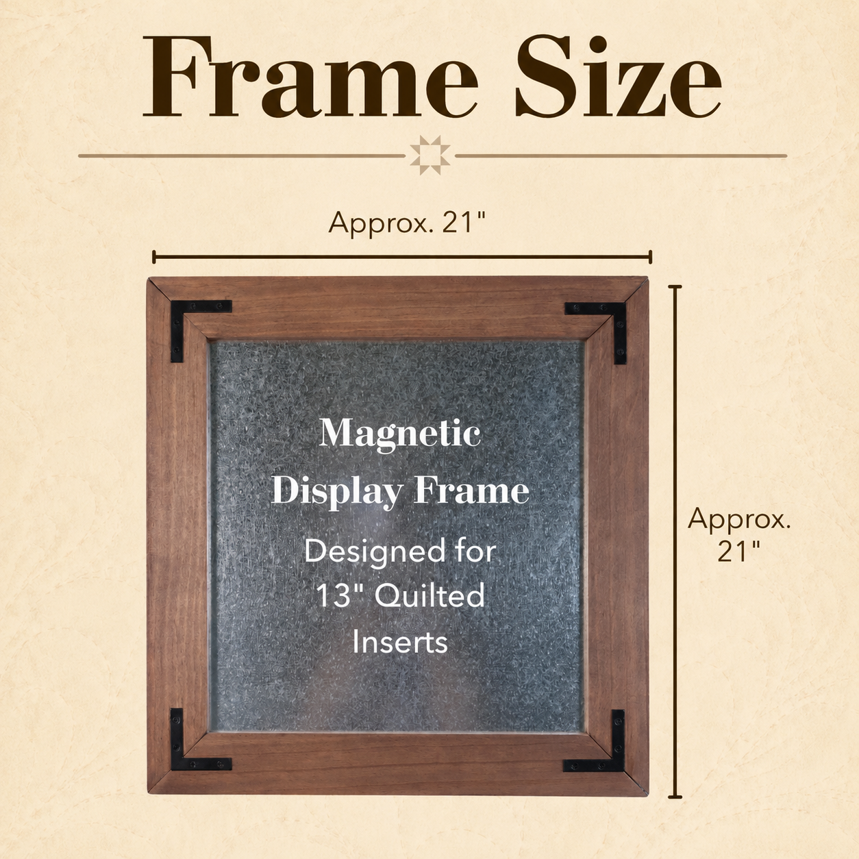 Interchangeable Quilted Wall Art Starter Set - Handmade Wood Display Frame with Magnetic Mini Quilt