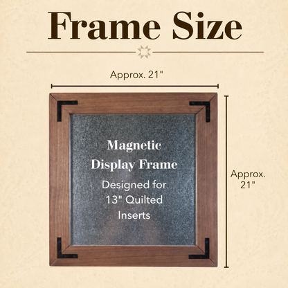 Interchangeable Quilted Wall Art Starter Set - Handmade Wood Display Frame with Magnetic Mini Quilt