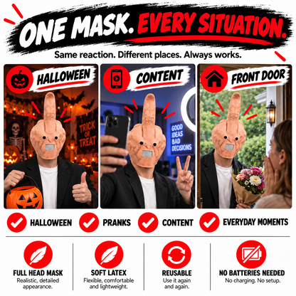 Uncanny Smile Reaction Mask – Halloween Prank & Party Mask