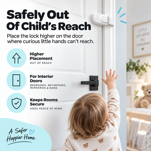 Childproof Safety Lock For Interior Doors - No-Drill Child Safety Door Lock(2 pack)