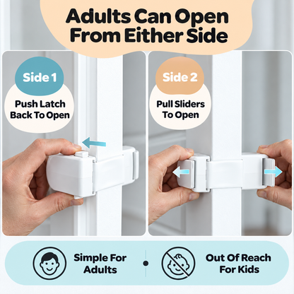Childproof Safety Lock For Interior Doors - No-Drill Child Safety Door Lock(2 pack)