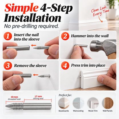 Double Headed Skirting Thread Seamless Nail & Sleeve Driver Tools