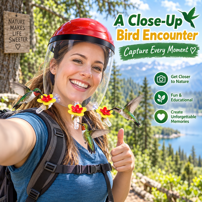 Hummingbird Feeder Helmet - Wearable Hummingbird Feeder Hat