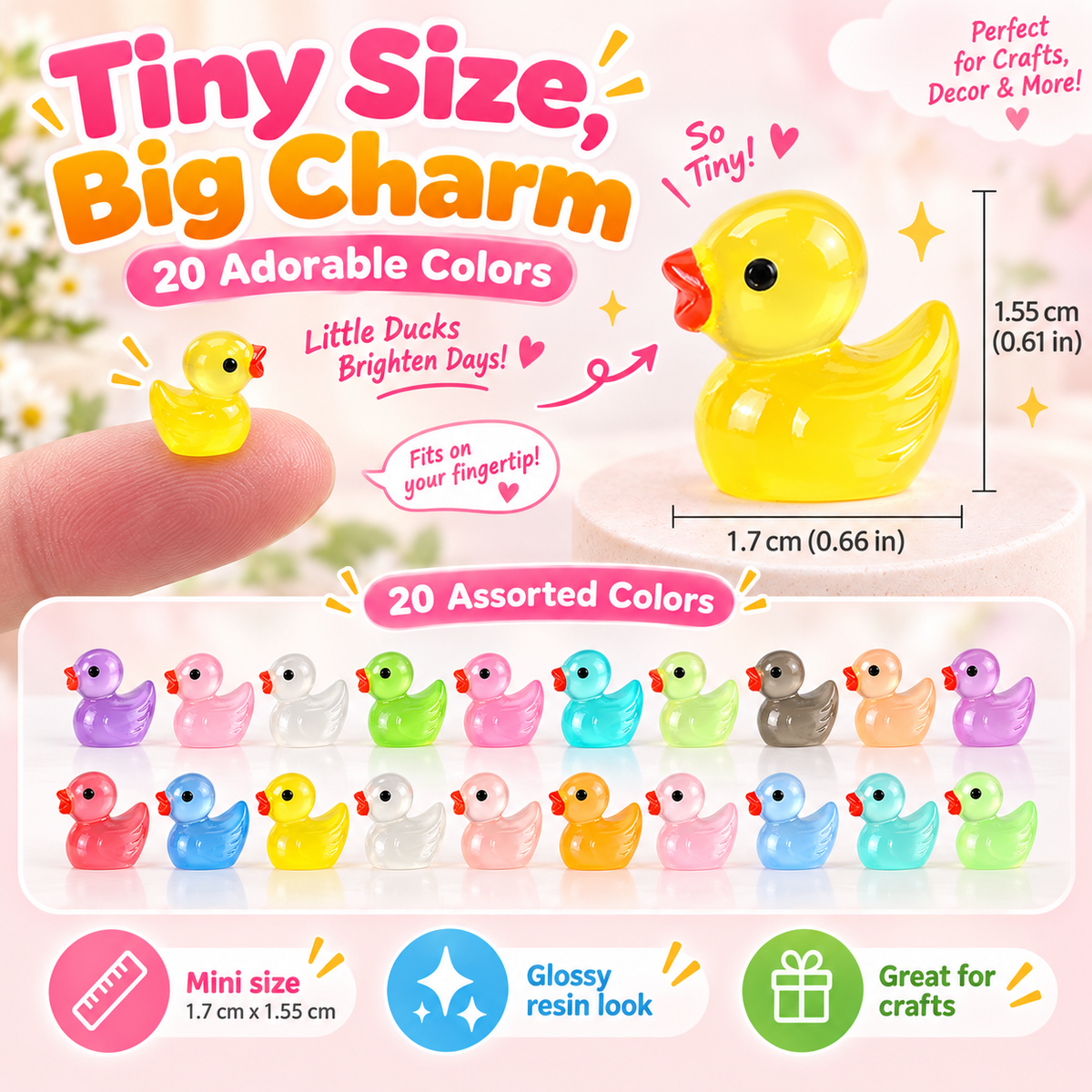 Glow-in-the-Dark Mini Duck Figurines