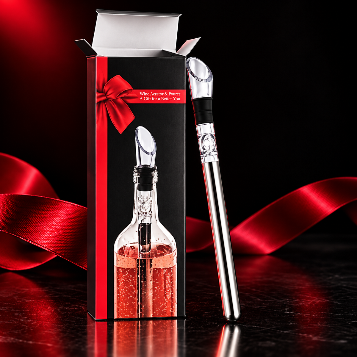 RedRibbon™ Premium Wine Accessory Collection - Open • Pour • Aerate • Preserve • Enjoy