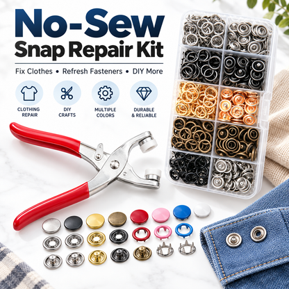 No-Sew Snap Fastener Repair & DIY Kit