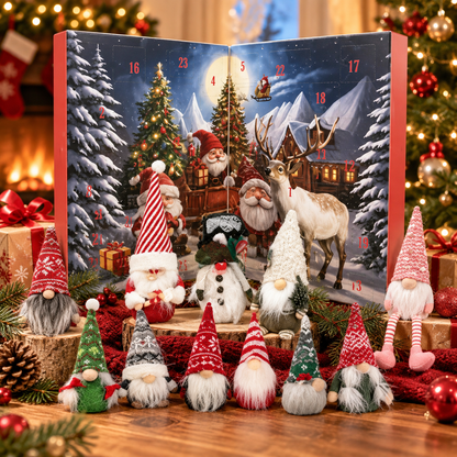 Gnome Advent Calendar 2026, 24 Days Christmas Countdown with 24 Gnomes