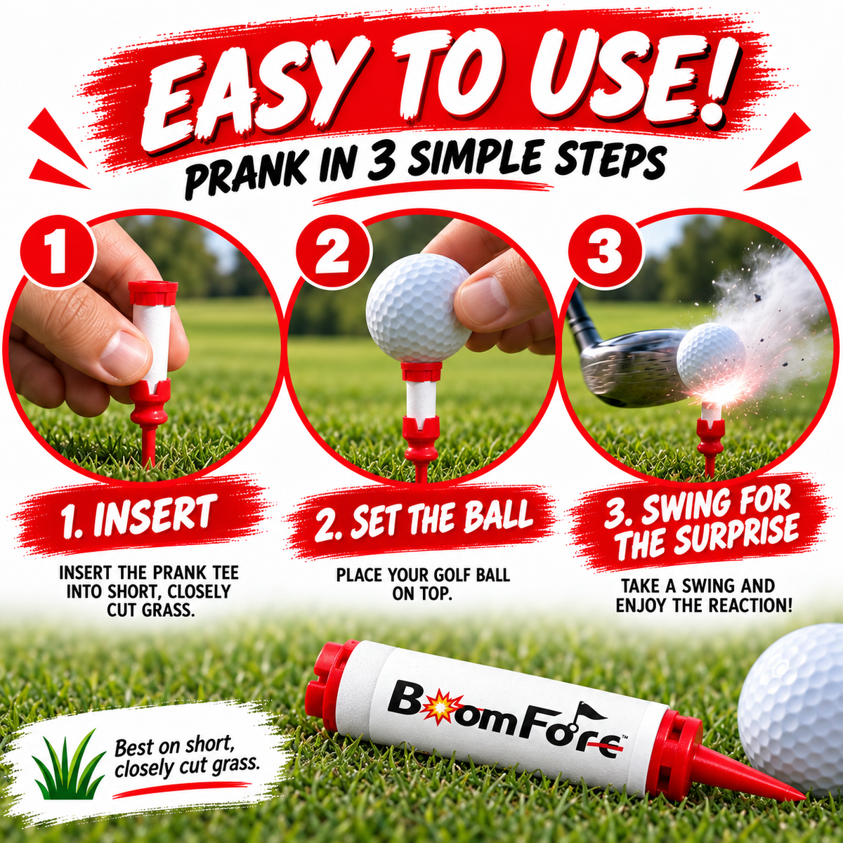 💥 BoomShot Prank Golf Tees