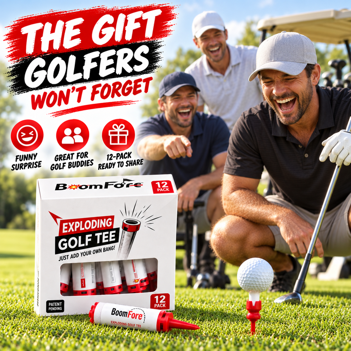 💥 BoomShot Prank Golf Tees