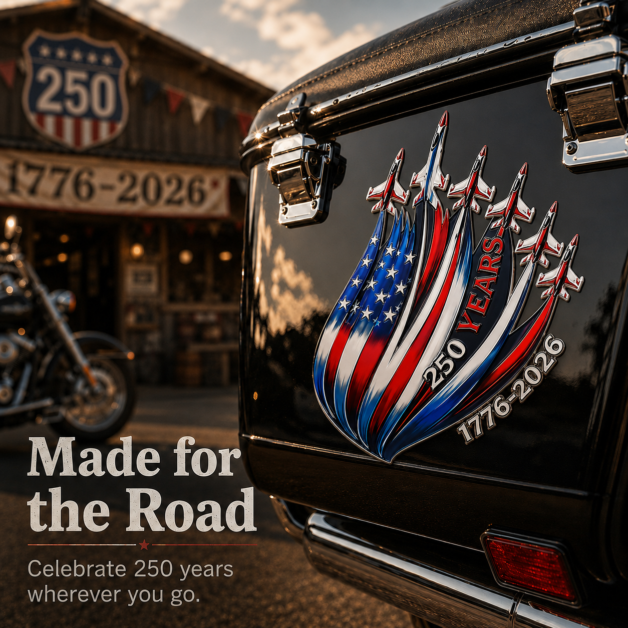 🇺🇸 250th Anniversary Freedom Flight Metal Emblem – 1776–2026 Patriotic Car Badge
