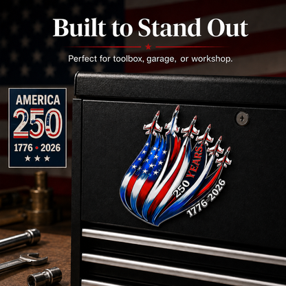 🇺🇸 250th Anniversary Freedom Flight Metal Emblem – 1776–2026 Patriotic Car Badge