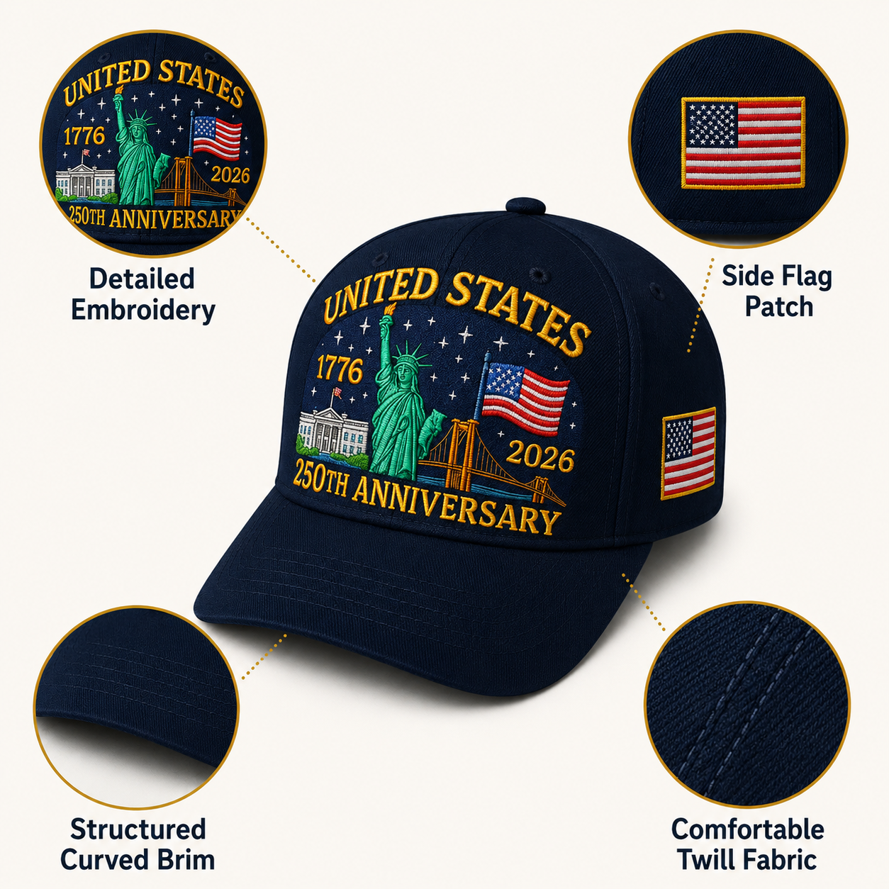 U.S.🗽Patriots Commemorative Embroidered Cap