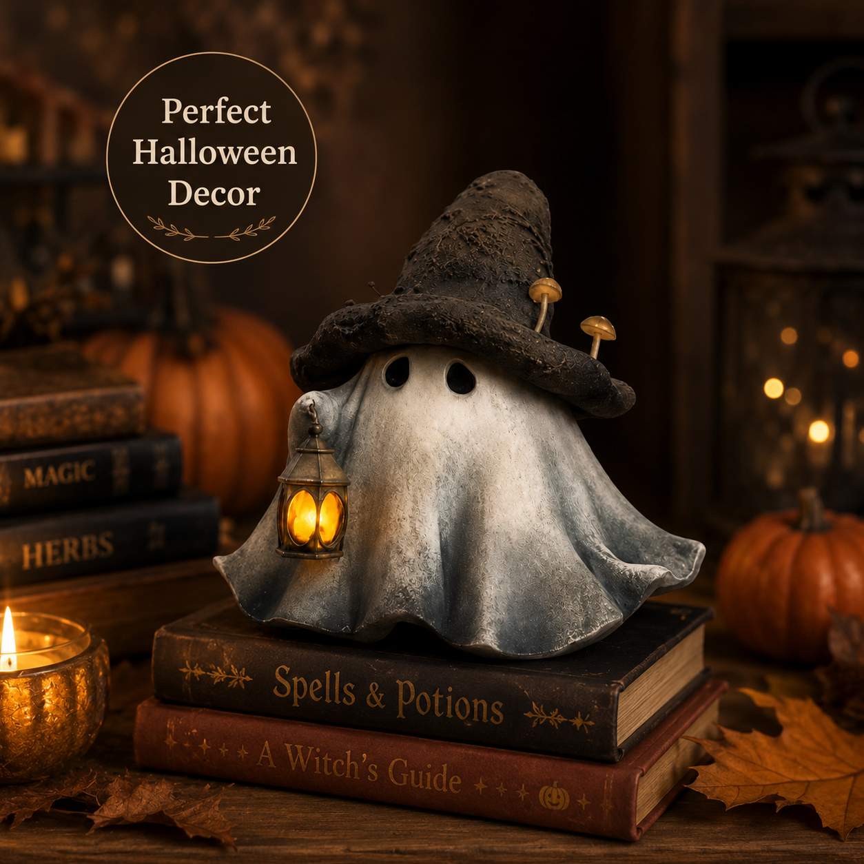 🎃 Touch-To-Light Witch Ghost LED Lamp – Cozy Halloween Decor