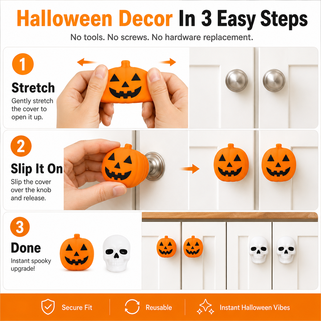 🎃Decorative Cabinet Knob Covers - Spooky Halloween Decor(12PCS)