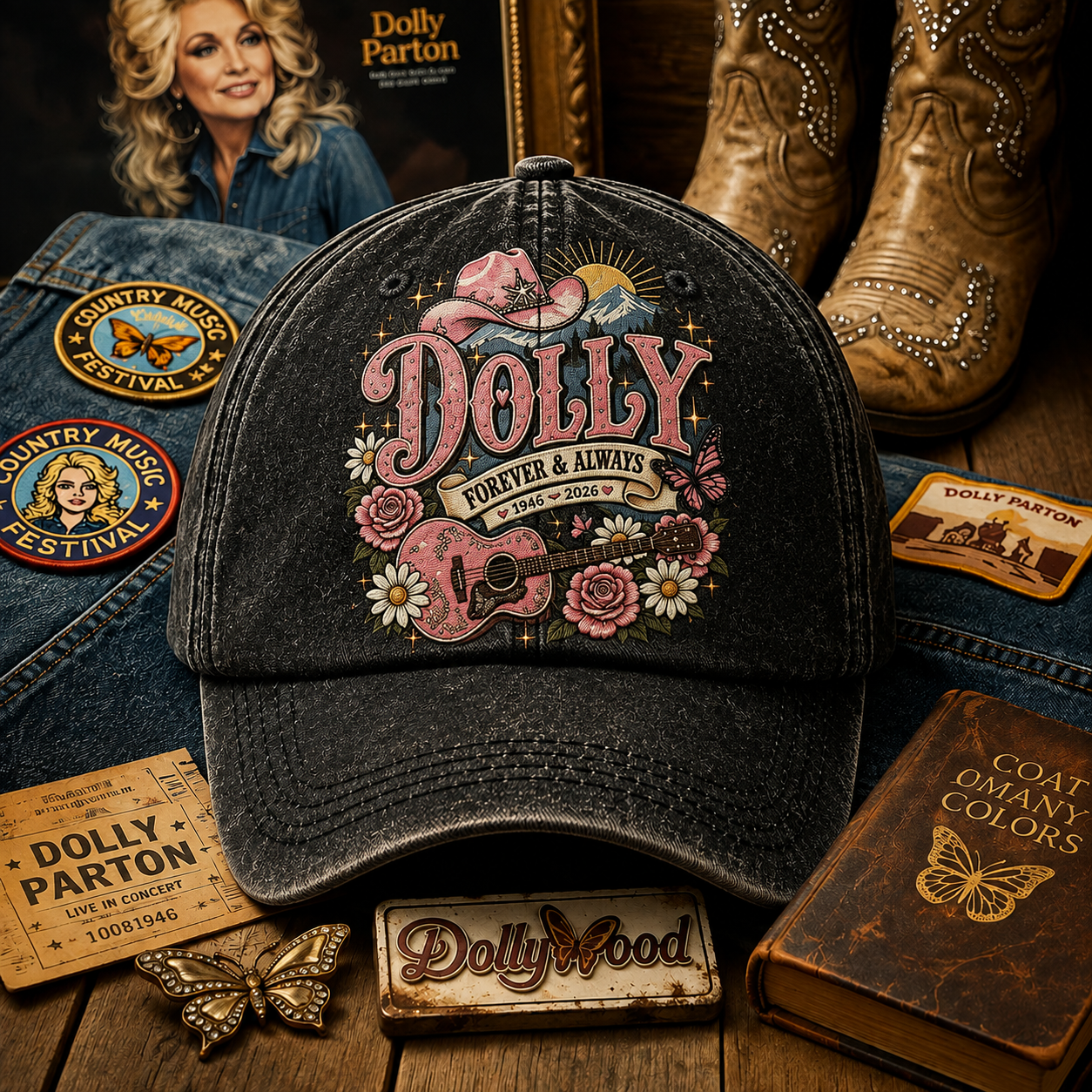 Country Music Legend Tribute Embroidered Cap