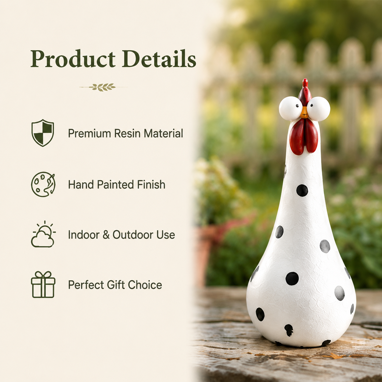 Polka dot chicken product details