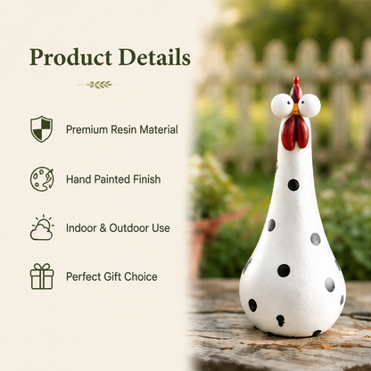 🐔Handcrafted Colorful Polka Dot Chickens