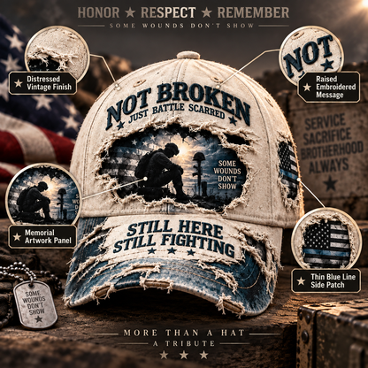 Veteran Mental Health Awareness PTSD 3D Embroideryed Baseball Cap