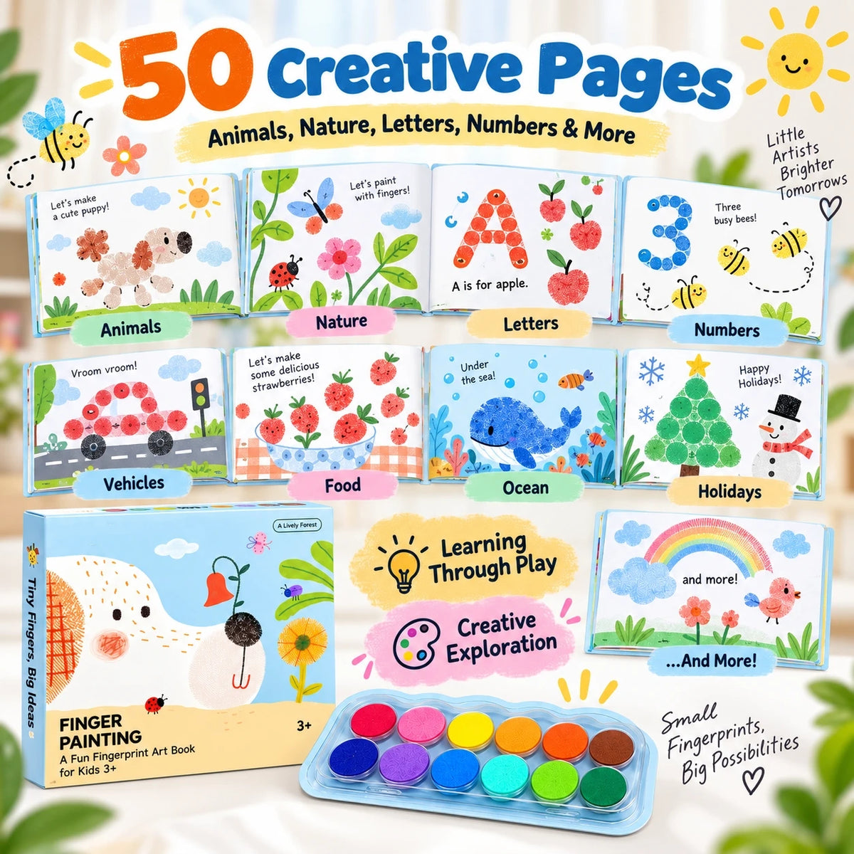 TinyHands™ Fingerprint Art Book - Create Magical Artwork With Little Fingers