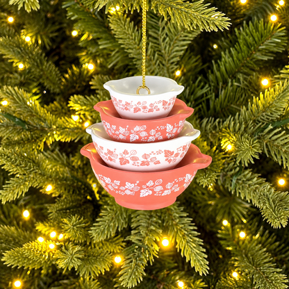 🌲Miniature Cinderella Bowl Stack Ornament - Retro Kitchen Christmas Decor